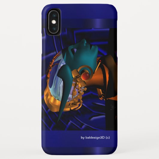 Coques Case-Mate iPhone NEMIS / HYPER ANDROID PORTRAIT Bleu Sci Fi (Dos)