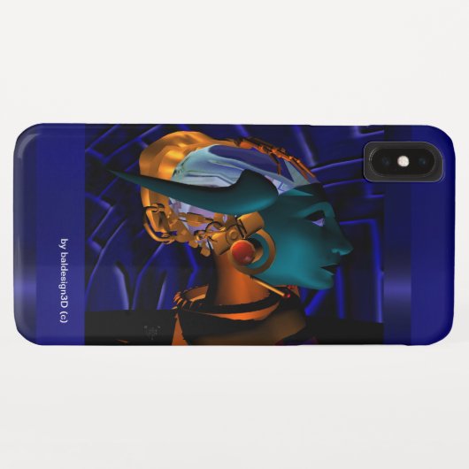 Coques Case-Mate iPhone NEMIS / HYPER ANDROID PORTRAIT Bleu Sci Fi (Dos (Horizontal))