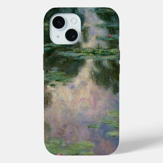 Coques Case-Mate iPhone NÉNUPHARS DANS UN ÉTANG VERT ET ROSE par Claude Mo (Verso)
