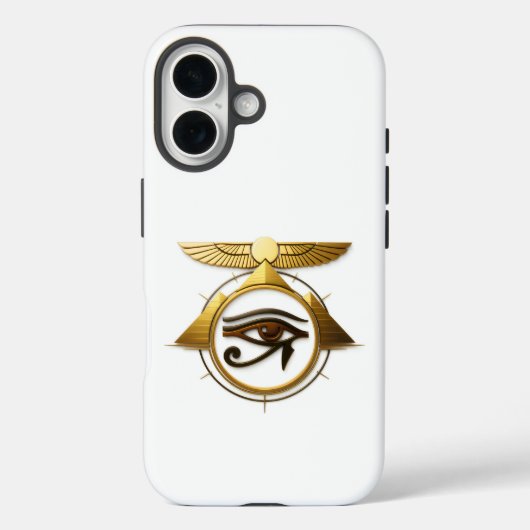Coques Case-Mate iPhone NeoAnkh 3D Golden Eye of Horus Winged Sun Disk (Verso)
