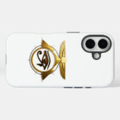 Coques Case-Mate iPhone NeoAnkh 3D Golden Eye of Horus Winged Sun Disk (Verso (horizontal))