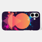 Coques Case-Mate iPhone Neon Abstract Geometric Splash Retro Futuristic  (Verso (horizontal))
