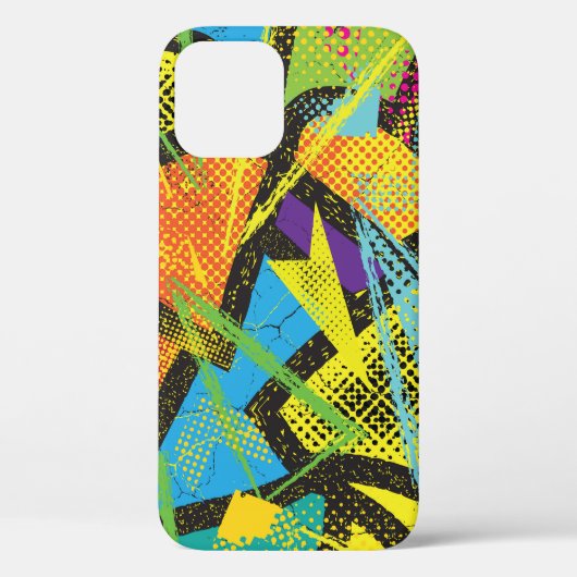 Coques Case-Mate iPhone Neon chaotique : Motif de graffiti Abstrait. (Verso)