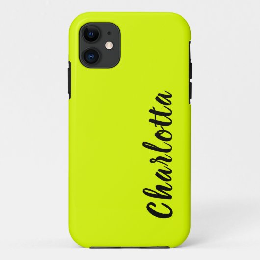 Coques Case-Mate iPhone Neon Chartreuse couleur solide | Personnaliser (Dos)