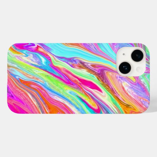 Coques Case-Mate iPhone Néon de couleur liquide (Verso (horizontal))