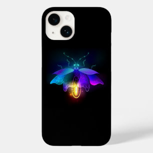 Coque Pour iPhone 14 Neon Firefly sur noir