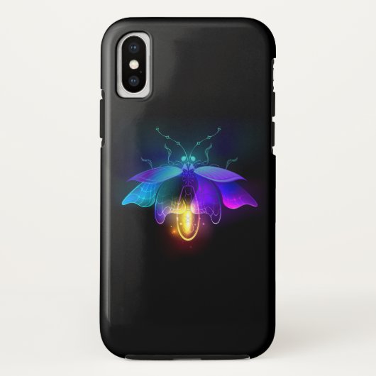 Coques Case-Mate iPhone Neon Firefly sur noir (Dos)