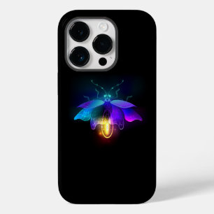 Coque Pour iPhone 14 Pro Neon Firefly sur noir