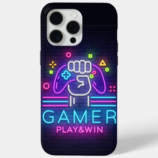 Coques Case-Mate iPhone Neon Gamer's Play And Win (Verso)