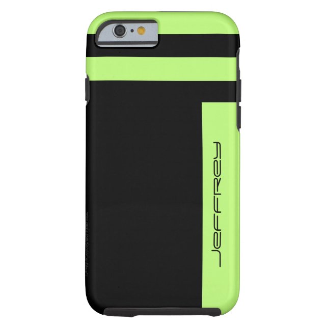 Coques Case-Mate iPhone Neon Green Black Bande bidirectionnelle, Nom, Mini (Dos)