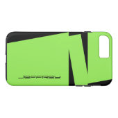 Coques Case-Mate iPhone Neon Green & Black Triple Stripe, Personnaliser le (Dos (Horizontal))