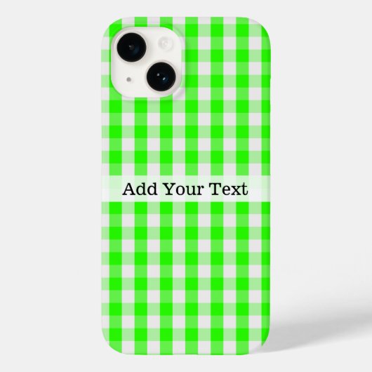 Coques Case-Mate iPhone Neon Green En vichy Motif par Shirley Taylor (Verso)