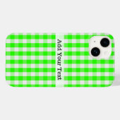 Coques Case-Mate iPhone Neon Green En vichy Motif par Shirley Taylor (Verso (horizontal))