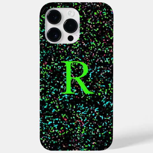 Coques Case-Mate iPhone Neon Green Monogrammes Parties scintillant Motifs  (Verso)