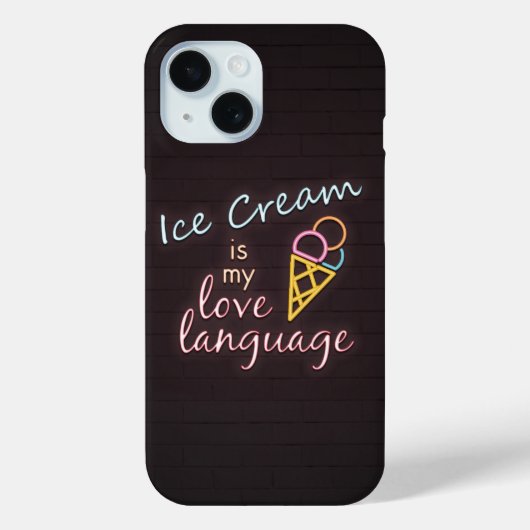 Coques Case-Mate iPhone Neon Ice Cream est ma langue d'amour (Verso)