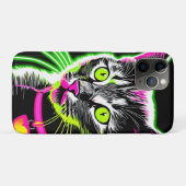 Coques Case-Mate iPhone Neon Kitty Feline Art (Dos (Horizontal))
