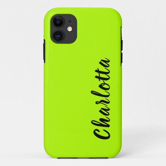 Coques Case-Mate iPhone Neon Lime couleur solide | Personnaliser (Dos)
