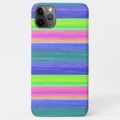 Coques Case-Mate iPhone Neon Lime Green Hot Pink Blue Stripes Art Motif (Dos)