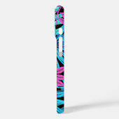 Coques Case-Mate iPhone Neon Pink Blue Tropical Plant Pattern Personalised (Verso / Gauche)