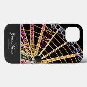 Coques Case-Mate iPhone Neon-Pop-Art Ferris Roue avec Monogramme ! (Verso (horizontal))