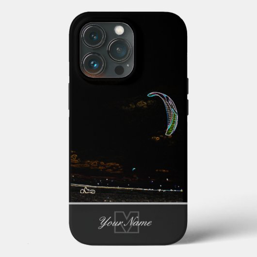 Coques Case-Mate iPhone Neon-Pop-Art kite surfer en buggy avec Monogram! (Verso)