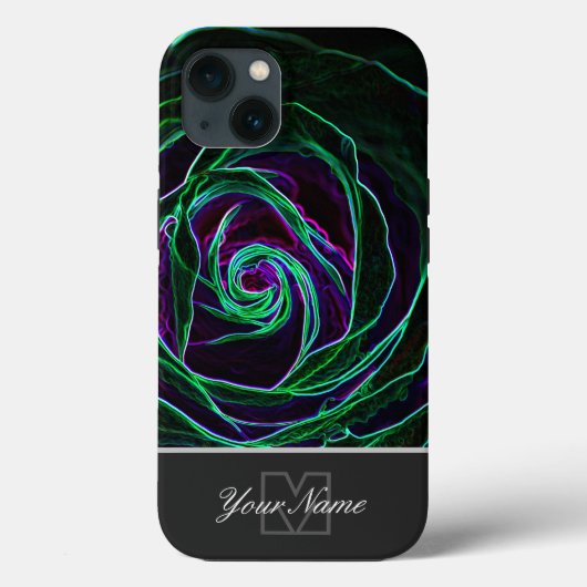 Coques Case-Mate iPhone Neon-Pop-Art rose fleurit avec Monogram! (Verso)