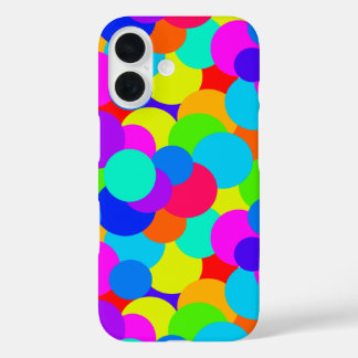 Coques iPhone 16 Neon Rainbow Fun Bubles