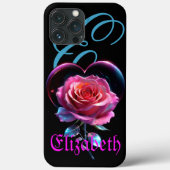 Coques Case-Mate iPhone Neon Rose Cosmic Personnalisé Ajouter Votre Nom (Verso)