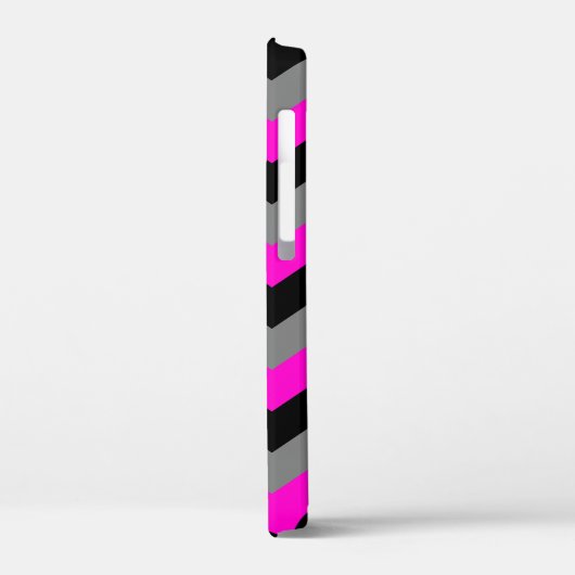 Coques Case-Mate iPhone Neon rose gris et noir Zigzag (Verso / Gauche)