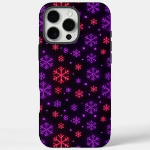 Coques iPhone 16 Pro Max Neon Snowflakes
