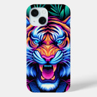 Neon Tiger et feuilles de la jungle