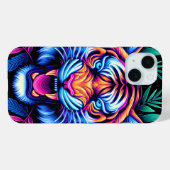 Coques Case-Mate iPhone Neon Tiger et feuilles de la jungle (Verso (horizontal))