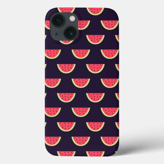 Coques Case-Mate iPhone Neon Watermelon on Purple Pattern (Verso)