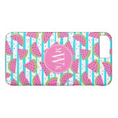 Coques Case-Mate iPhone Neon Watermelon on sur Stripes Motif (Dos (Horizontal))