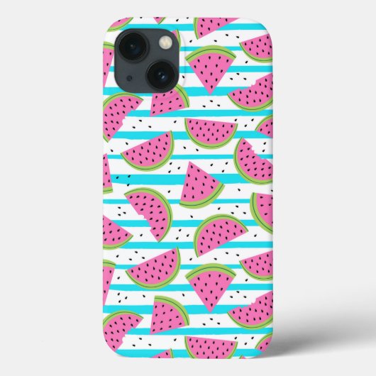 Coques Case-Mate iPhone Neon Watermelon on sur Stripes Motif (Verso)