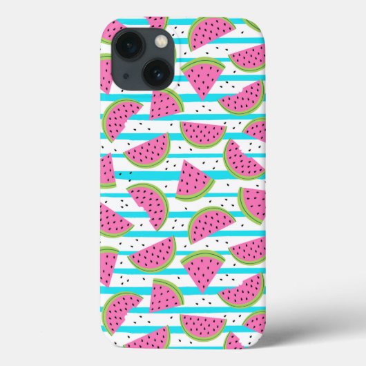 Coques Case-Mate iPhone Neon Watermelon on sur Stripes Motif (Verso)