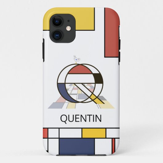 Coques Case-Mate iPhone Neoplasticisme exclusif Art Monogramme. Lettre Q (Dos)