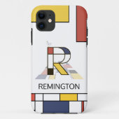 Coques Case-Mate iPhone Neoplasticisme exclusif Art Monogramme. Lettre R (Dos)