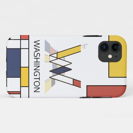 Coques Case-Mate iPhone Neoplasticisme exclusif Art Monogramme. Lettre W (Dos (Horizontal))