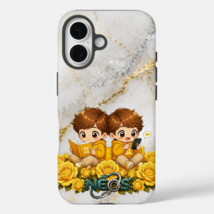 Coques iPhone 16 Neos Kawaii Zodiaque Gémeaux
