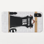 Coques Case-Mate iPhone netball design personnalisable noir et blanc (Dos (Horizontal))