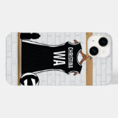 Coques Case-Mate iPhone netball design personnalisable noir et blanc (Verso (horizontal))