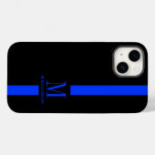 Coques Case-Mate iPhone Nettoyer et minimiser le monogramme | Ligne Bleue  (Verso (horizontal))