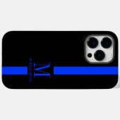 Coques Case-Mate iPhone Nettoyer et minimiser le monogramme | Ligne Bleue  (Verso (horizontal))