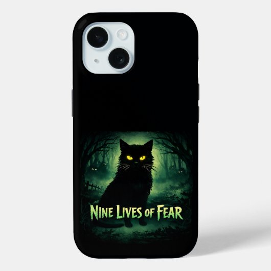 Coques Case-Mate iPhone Neuf vies de peur - Chat noir (Verso)
