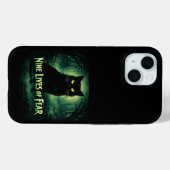 Coques Case-Mate iPhone Neuf vies de peur - Chat noir (Verso (horizontal))