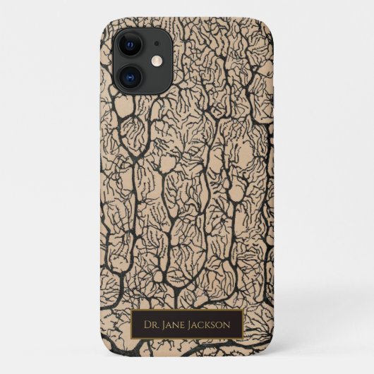 Coques Case-Mate iPhone Neurologue Sépia Black Purkinje Dessin (Dos)