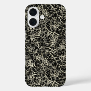 Coques iPhone 16 Neurones en réseau sur fond noir - motif transpare