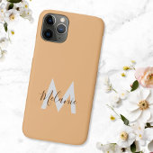 Coques Case-Mate iPhone Neutre Minimaliste moderne orange monogramme