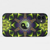 Coques Case-Mate iPhone New Age Green Yin Yang Hexagon Neon Fractals (Dos (Horizontal))